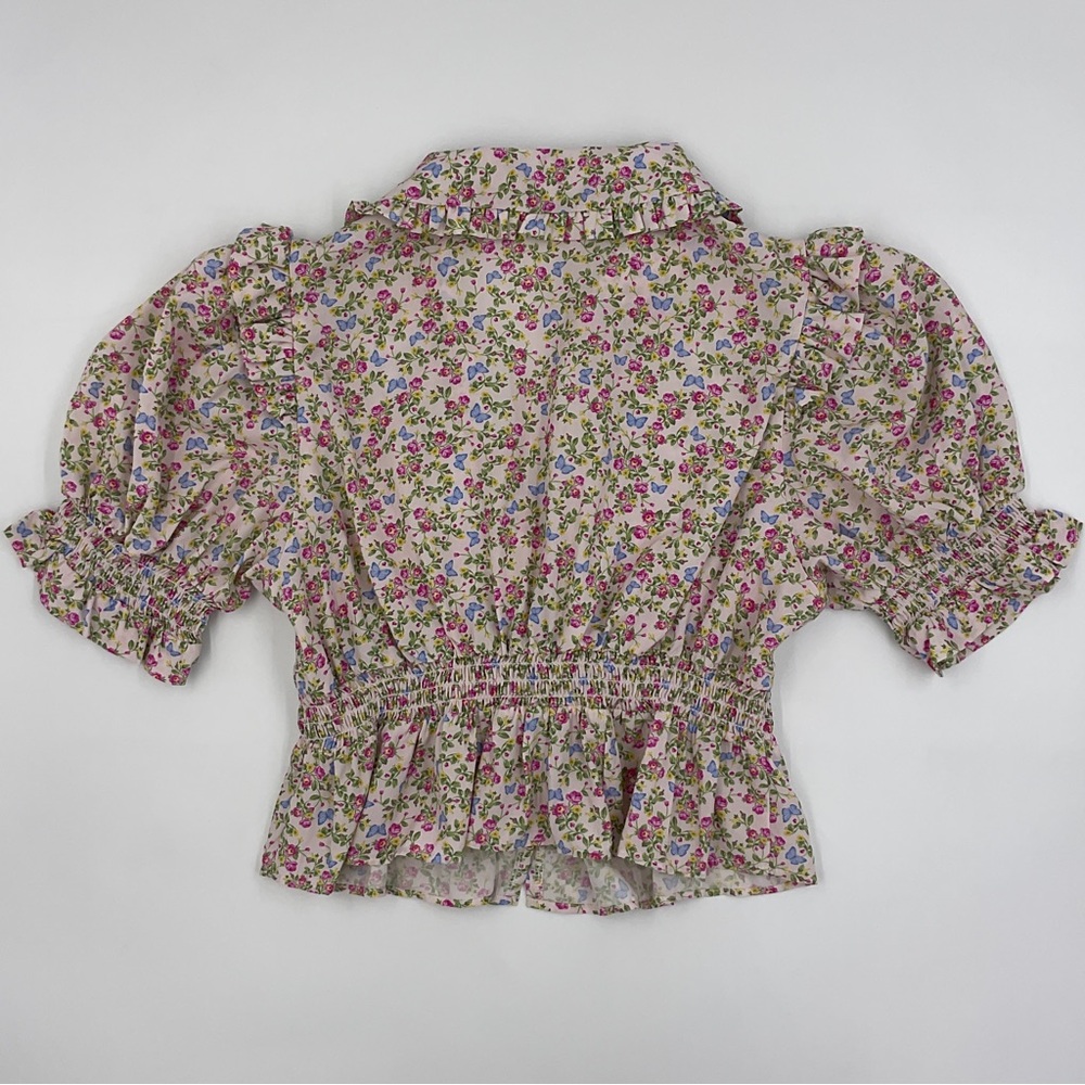 For Love & Lemons x VS LIKE NEW Baby Butterflies Sleep Crop Top Cottagecore XS - Picture 8 of 16